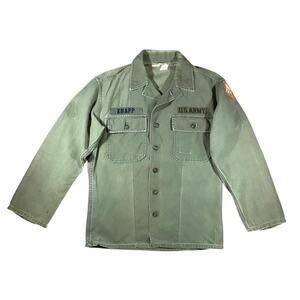 Vintage 50s Army OG-107 Utility Chore Shirt - S